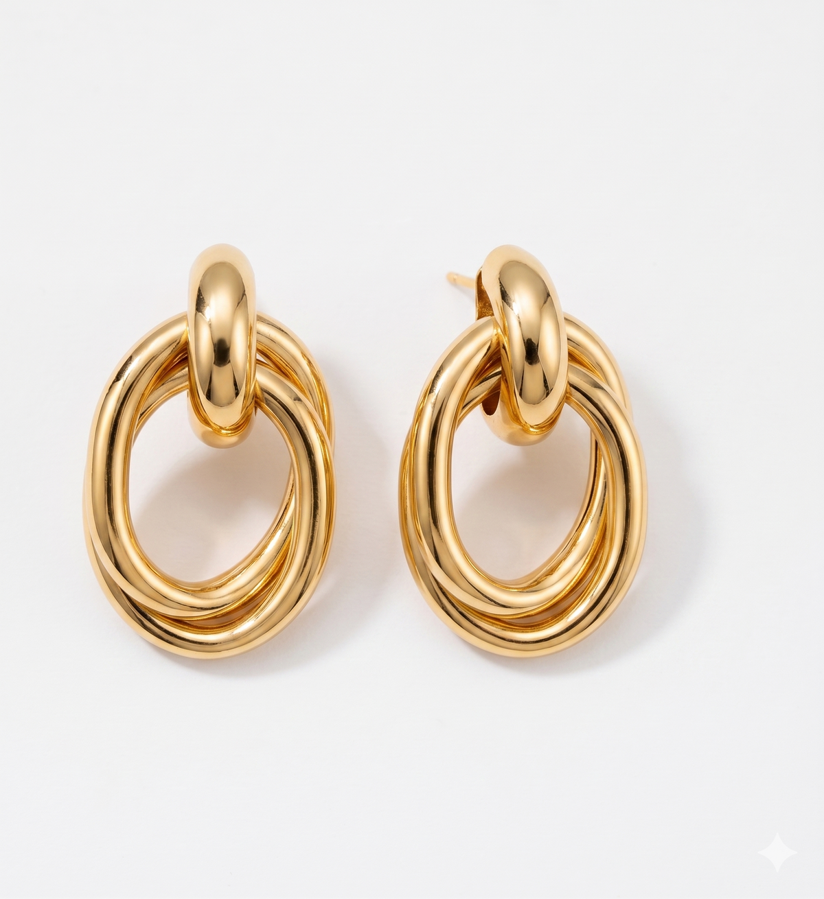 Pendientes de Aros Entrelazados | Pendientes de Acero Inoxidable para Mujer