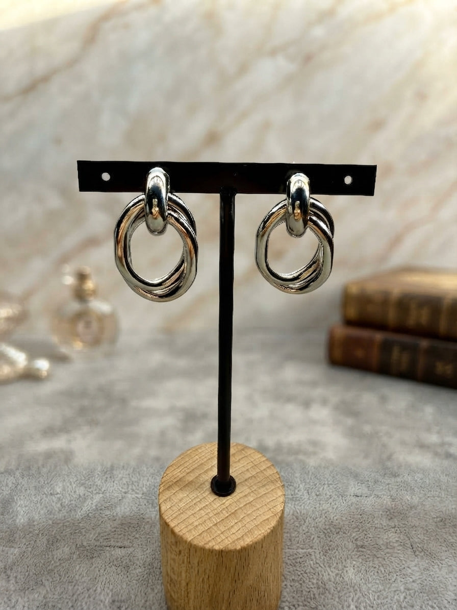 Pendientes de Aros Entrelazados | Pendientes de Acero Inoxidable para Mujer