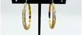 Pendientes "argollas" Doradas Grandes con Circonitas Incrustadas | Pendientes de Acero Inoxidable