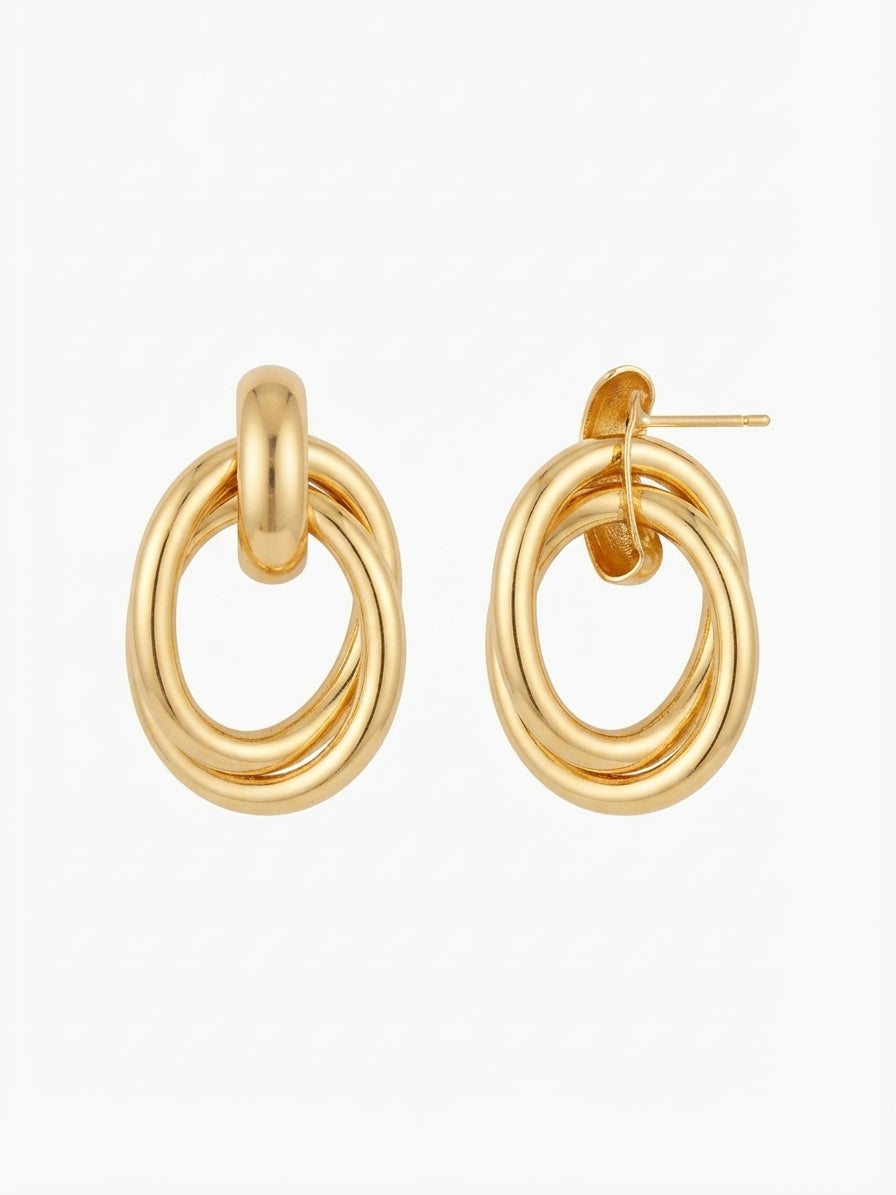 Pendientes de Aros Entrelazados | Pendientes de Acero Inoxidable para Mujer
