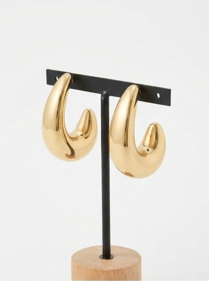 Pendientes Chunky Agradables y Modernos | Pendientes de Acero Inoxidable