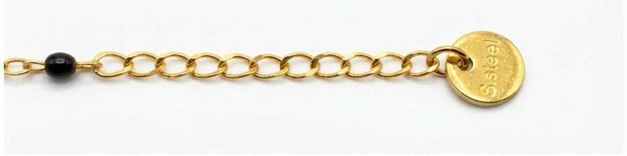 Pulsera Dorada con Estrella de Mar y Cuentas | Pulsera de Acero Inoxidable