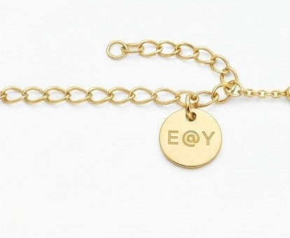 Pulsera Dorada Fina con Circonitas Cuadradas | Pulsera de Acero Inoxidable