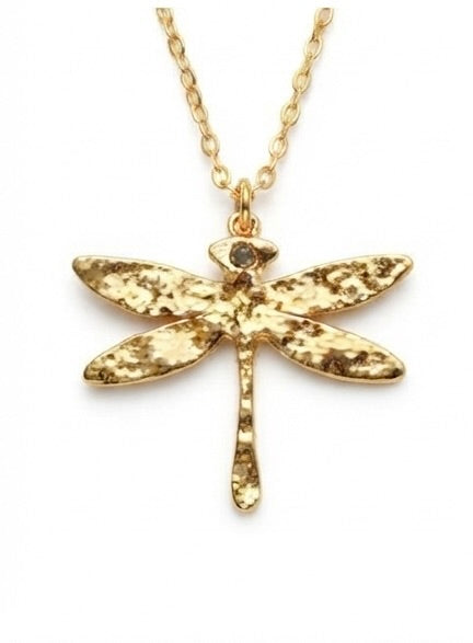 Collar Dorado con Colgante de Libélula | Colgante de Acero Inoxidable