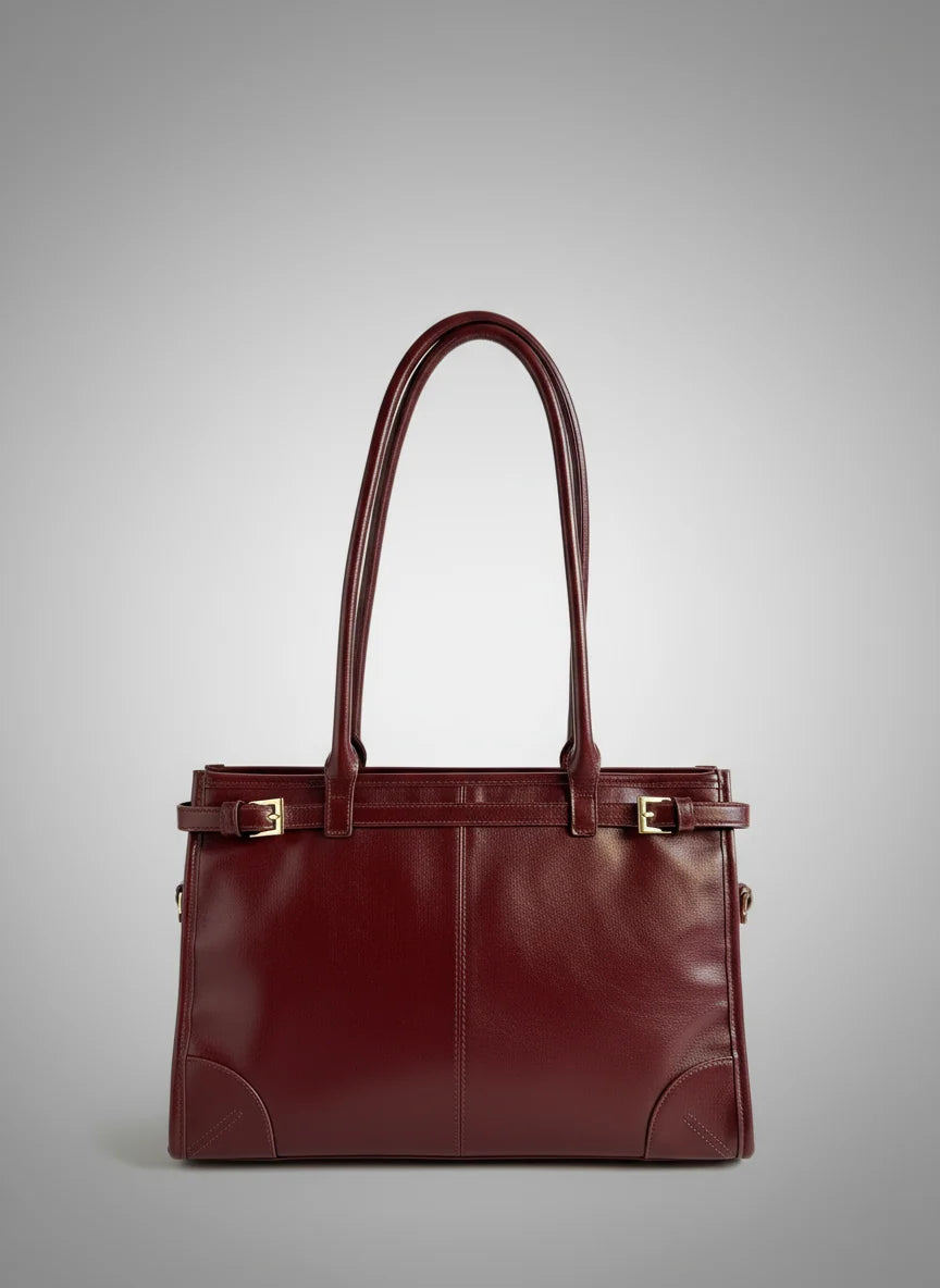 Bolso Tote de Hombro 'Modelo Charol Vinotinto'