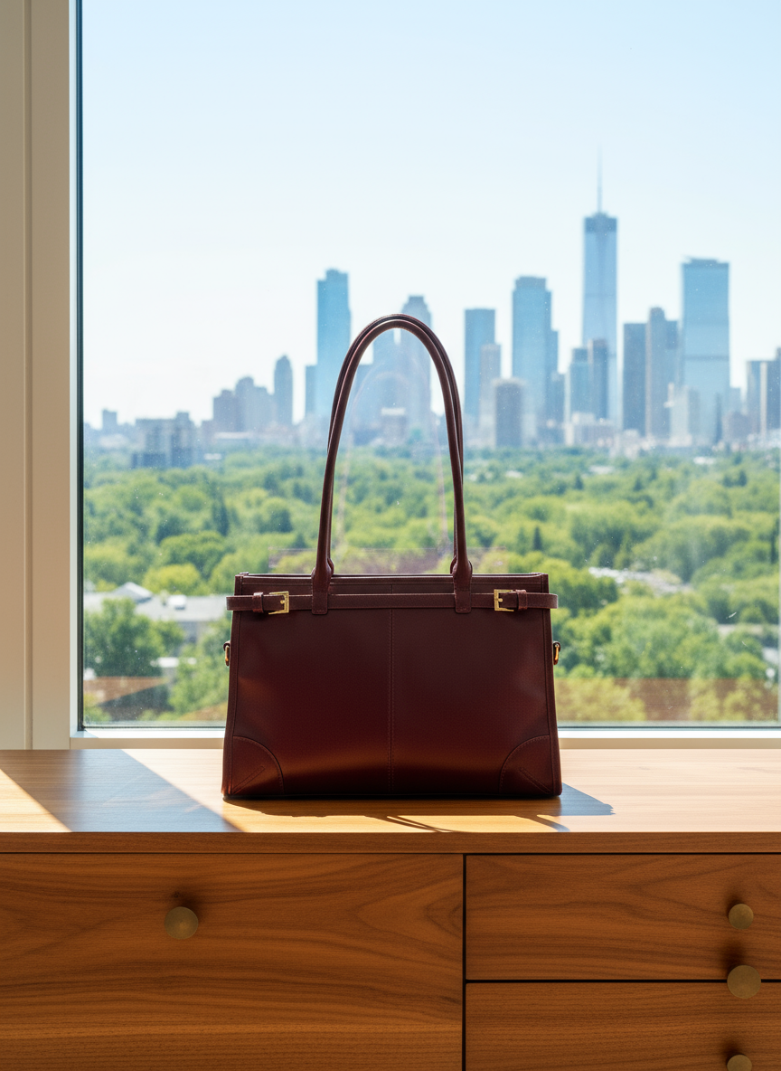 Bolso Tote de Hombro 'Modelo Charol Vinotinto'