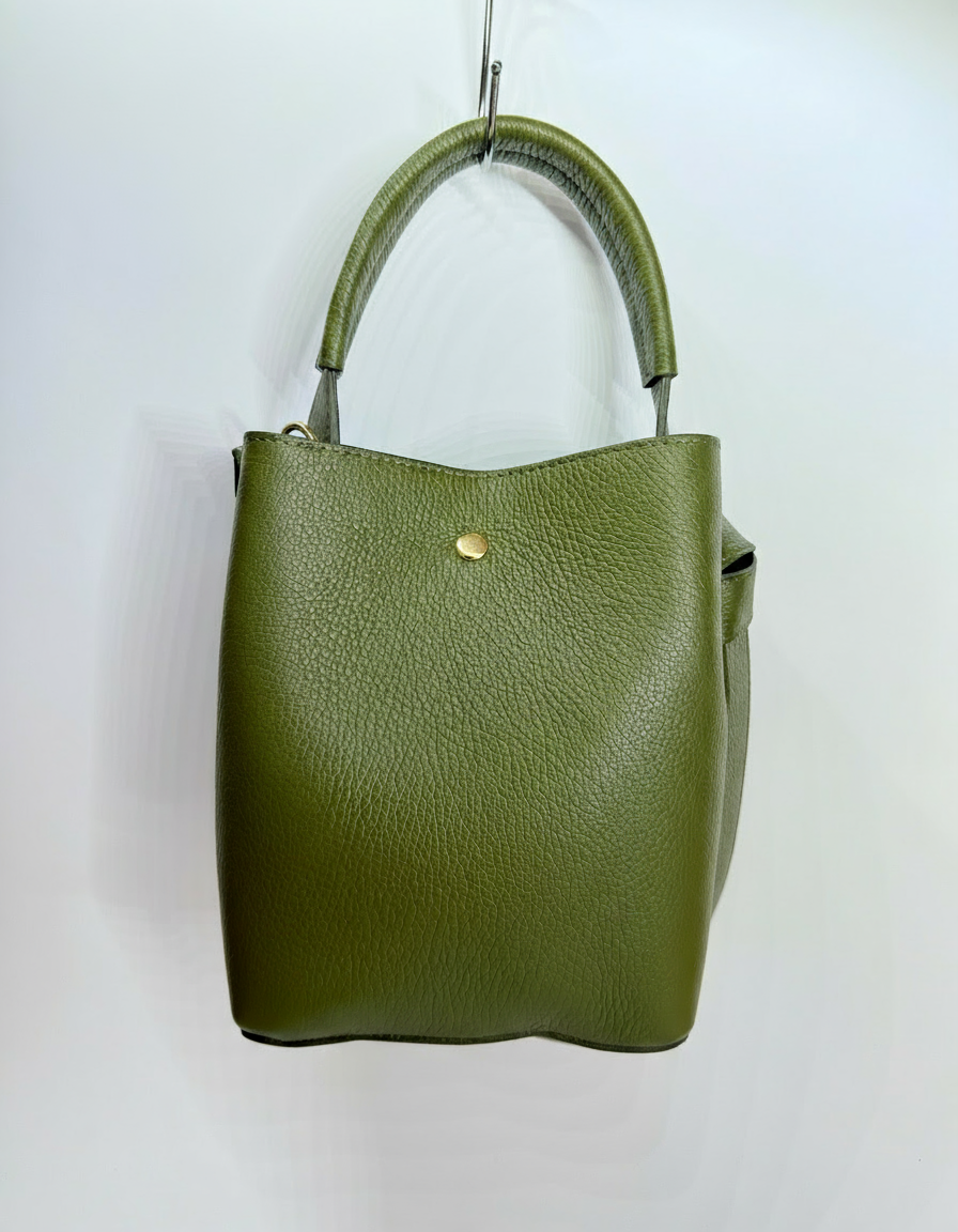 'Modelo Cesta Urbana' | Bolso Cubo + Pouch en Piel Genuina