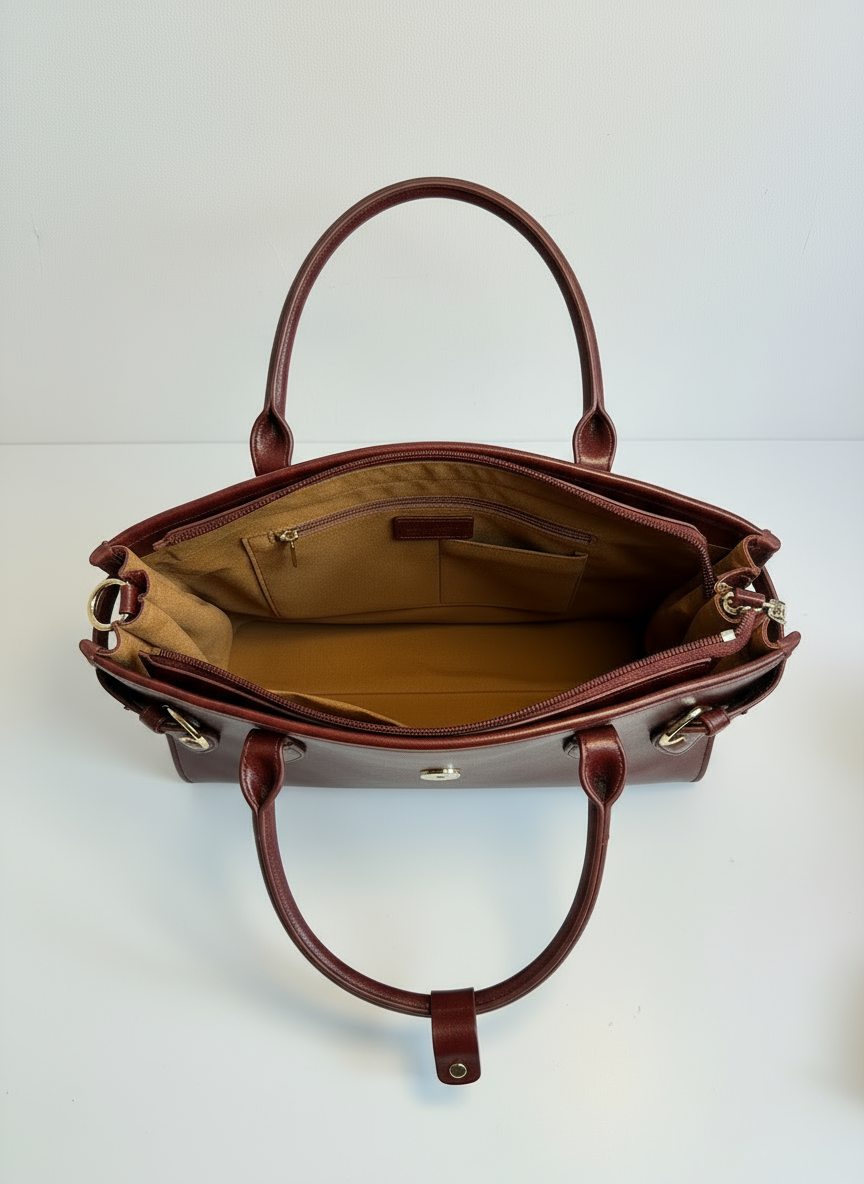 Bolso Tote de Hombro 'Modelo Charol Vinotinto'