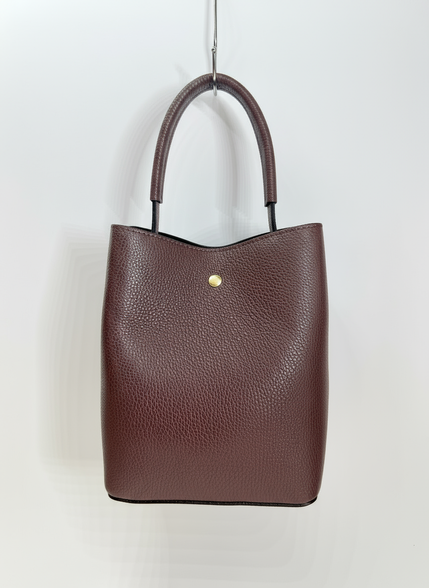 'Modelo Cesta Urbana' | Bolso Cubo + Pouch en Piel Genuina