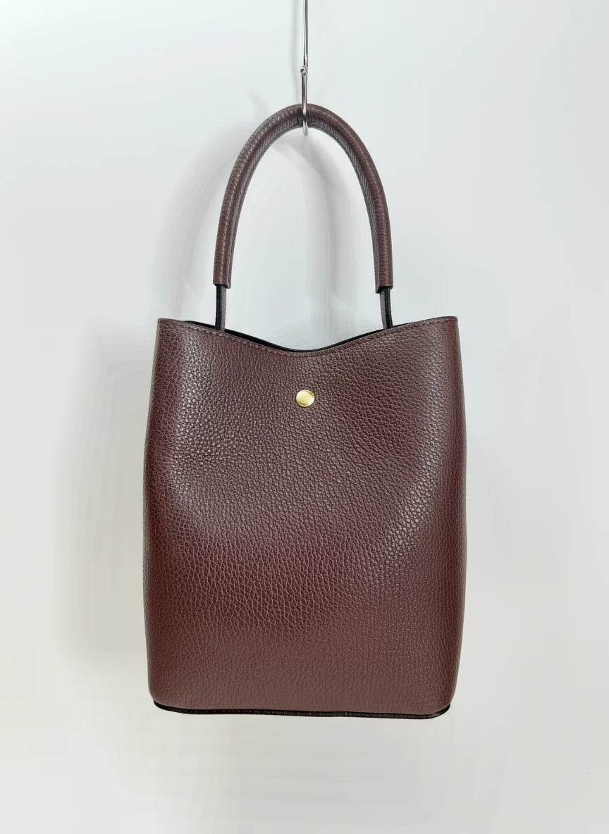 'Modelo Cesta Urbana' | Bolso Cubo + Pouch en Piel Genuina