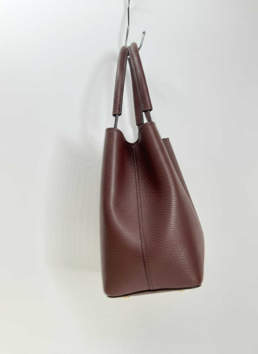 'Modelo Cesta Urbana' | Bolso Cubo + Pouch en Piel Genuina